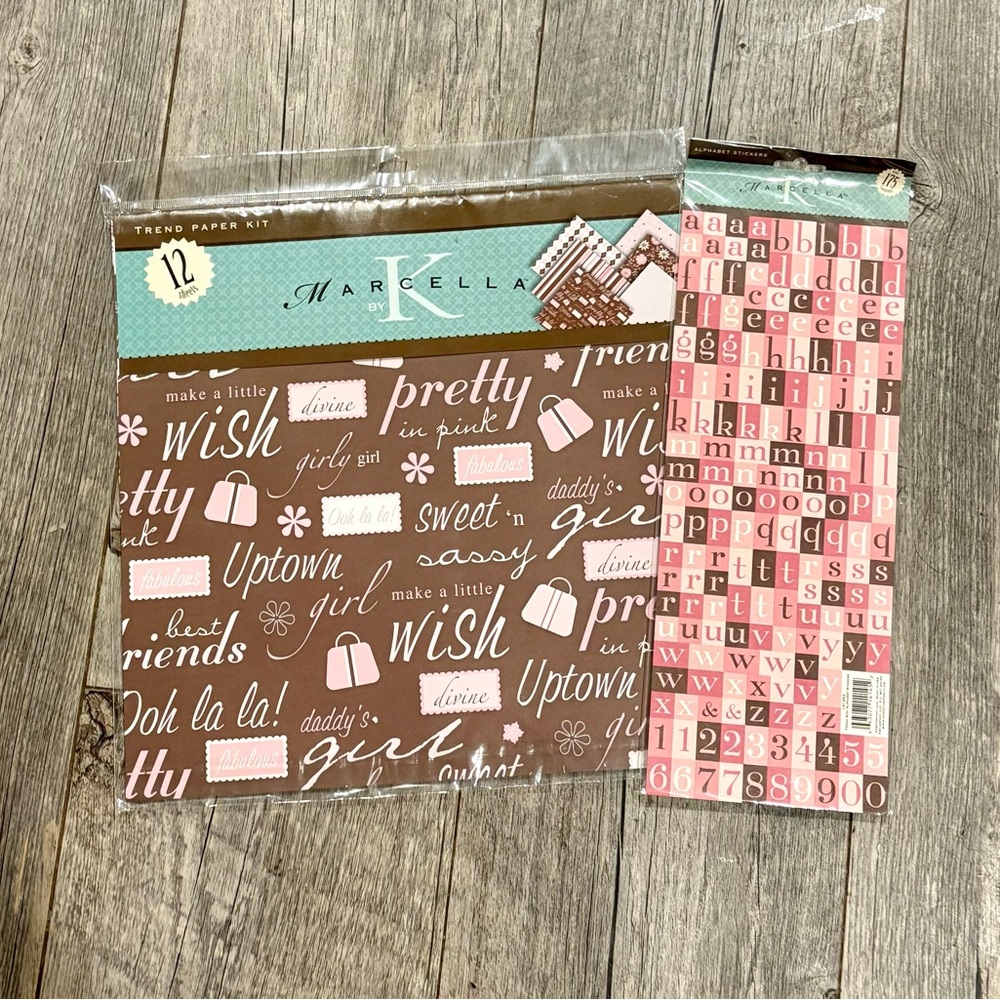 📍SALE Marcella by K Scrapbook Paper Kit & Alpha/123 Stickers 14732
